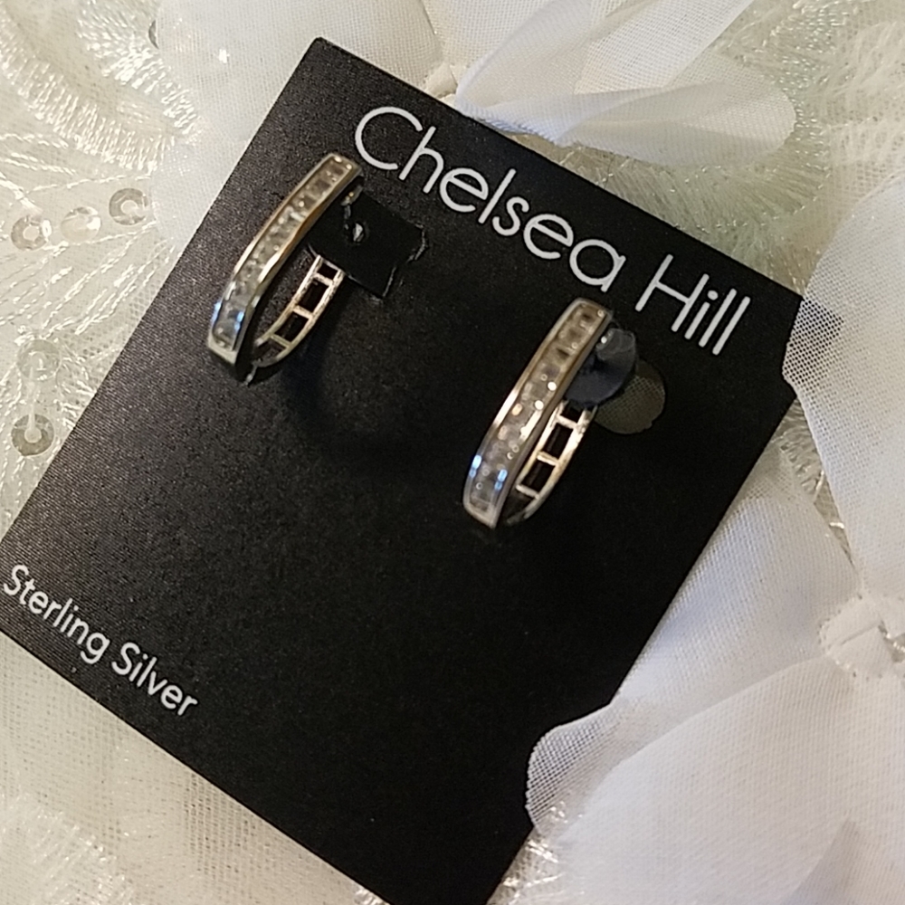 Brand New Sterling Silver CZ Earrings